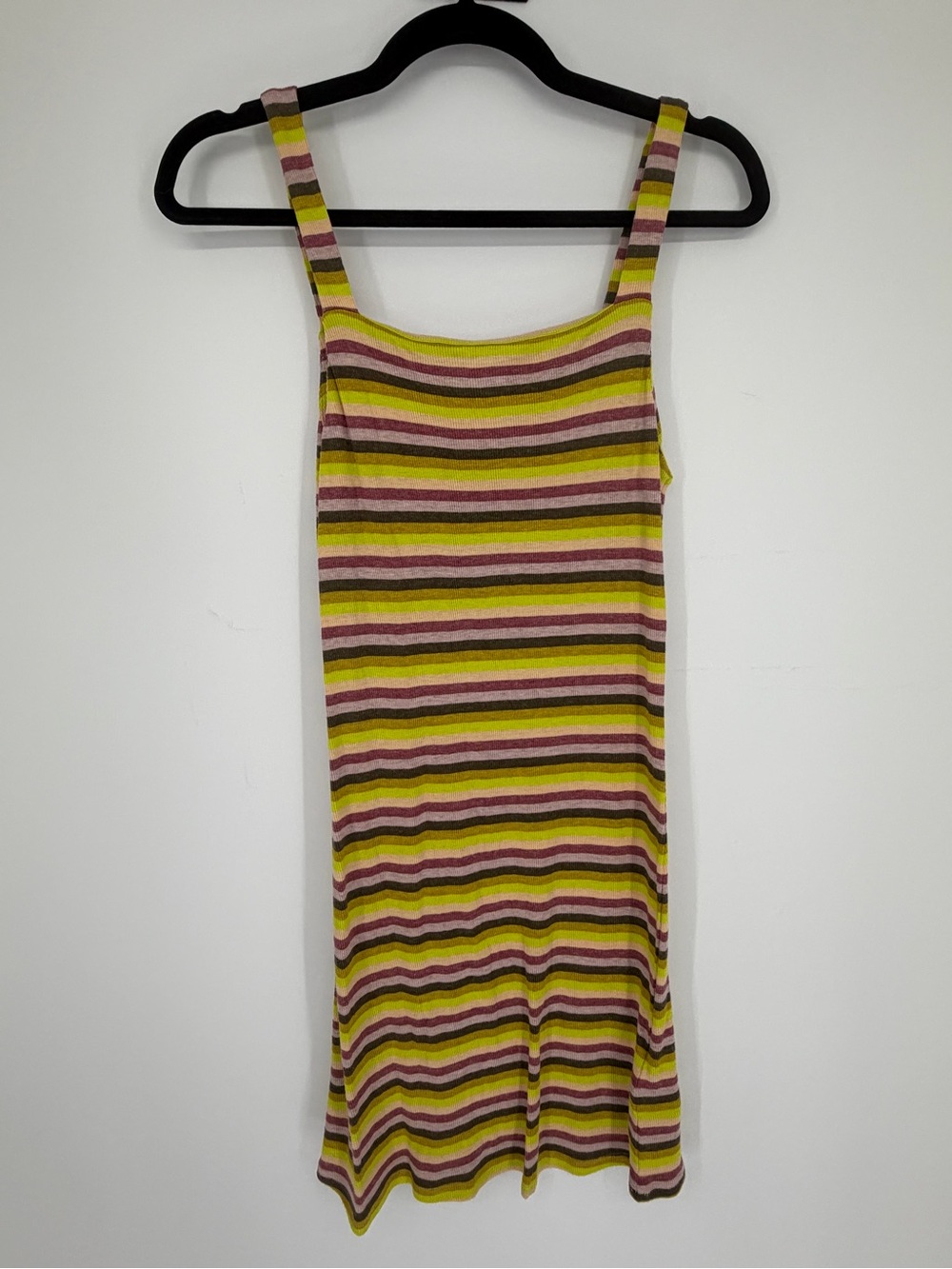 RVCA size small Striped Knit Tank dress in Yellow and Pink